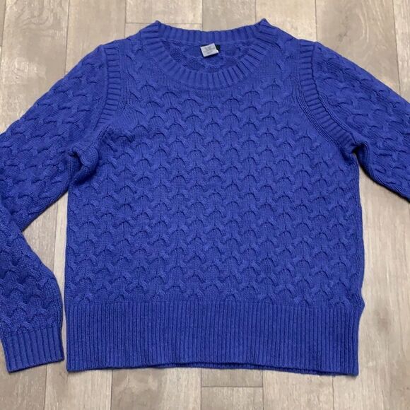 Womens J. Crew‎ Wool Angora Rabbit Hair Crewneck Cable Knit Sweater - Picture 5 of 7